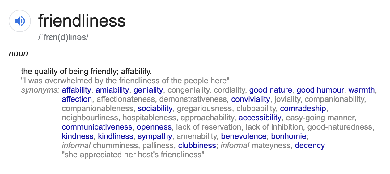 friendliness