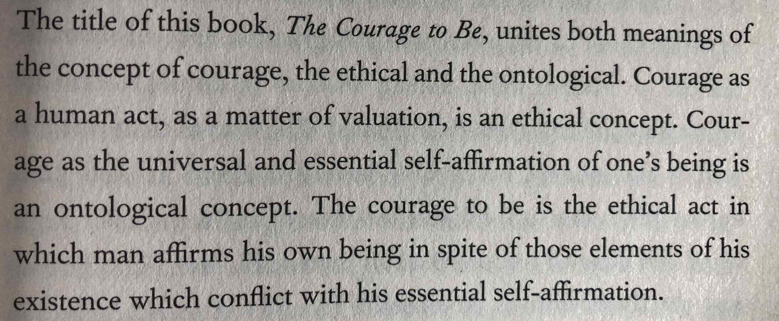 Tillich courage